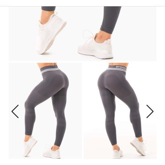 Ryderwear Women's Active Seamless Luxe Legging With Stripes Gray Size Small - Picture 3 of 13